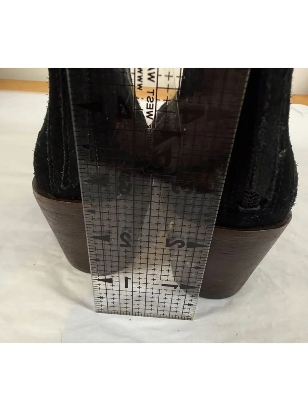 HS Trask Black Suede Ankle Boots Booties Womens Size 8M Brazil Cowgirl Chelsea